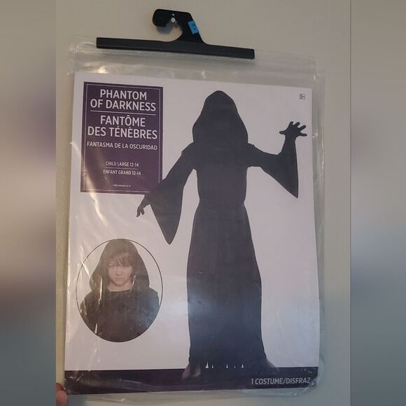Phantom of Darkness Childs Hallowee Costume - Black Size 12-14 - Picture 1 of 4